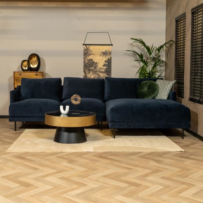 Produit similaire: Canapé d'angle droit en velours bleu - Livin24 - Denver - 4 places - Moelleux - Déhoussable