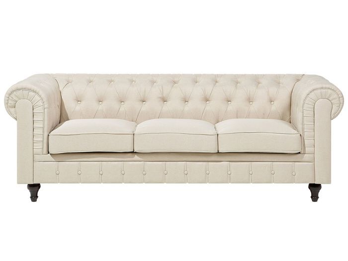 Produit similaire: Canapé en tissu beige 3 places CHESTERFIELD