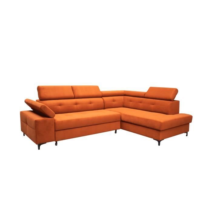 Produit similaire: Canapé d'angle en lit en tissu avec coffre 4-5 places - (LxPxH): 274x203x100 cm - DARKOS - Orange (Trinity 25, Droite)