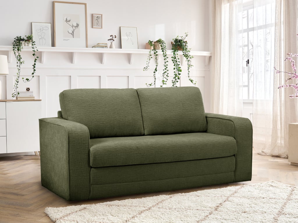 Produit similaire: Canapé droit convertible déplimousse COME tissu texturé vert BOBOCHIC 2 places