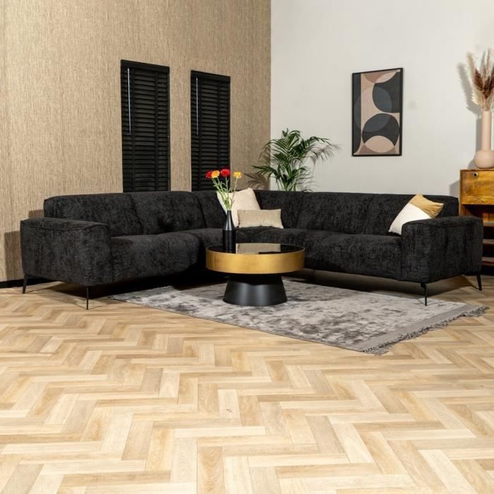 Produit similaire: Livin24  Canapé d'angle Vegas noir tissu chenille gauche/droit