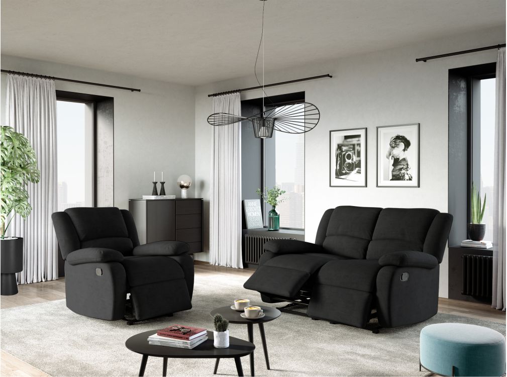 Produit similaire: RELAXXO - Ensemble canapé relax manuel LEO 2 places + fauteuil manuel en microfibre