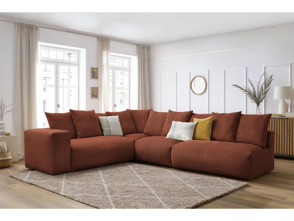 Produit similaire: Canapé d'angle fixe modulable VOLTAIRE avec 2 chauffeuses 2 places, 1 angle et 1 chauffeuse 1 place orange angle gauche BOBOCHIC 6 places