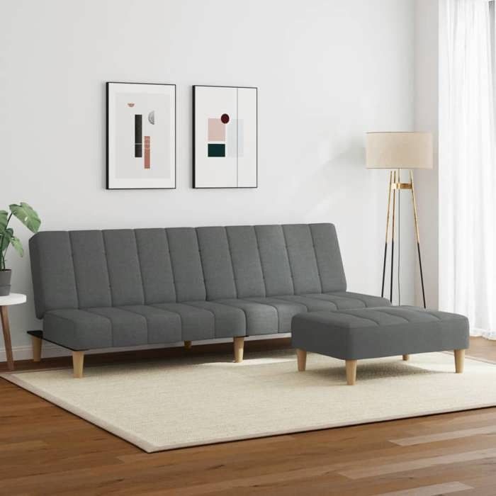 Produit similaire: Lit banquette 2 places - convertible - Canapé-lit à 2 places avec repose-pied gris foncé tissu CAL6944158