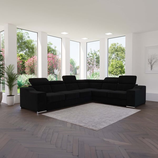 lucky - Canapé relax convertible velours Noir
