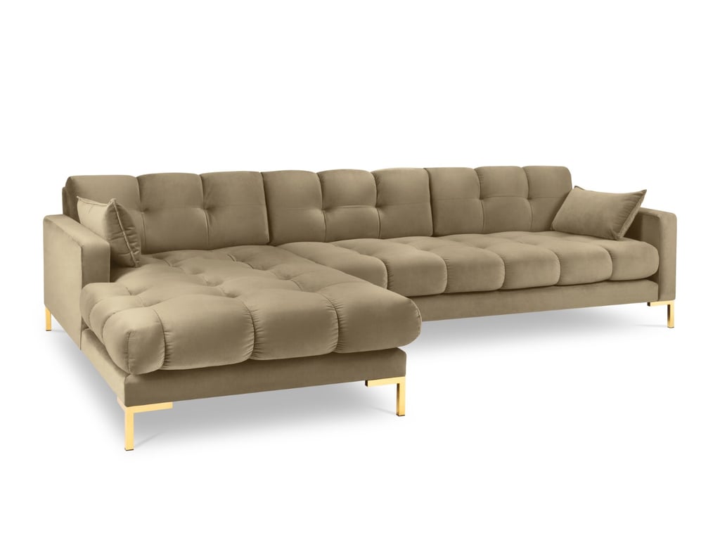 Produit similaire: Canapé d'angle 5 places en velours beige