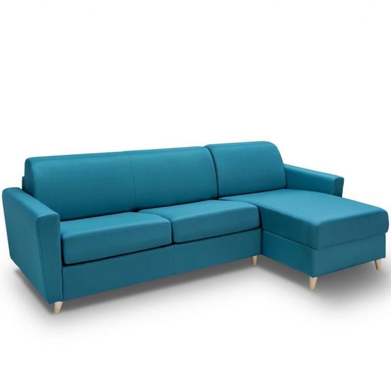 Produit similaire: Canapé d'angle VIRGOLA convertible EXPRESS 140 cm matelas 16 cm tissu bleu turquoise