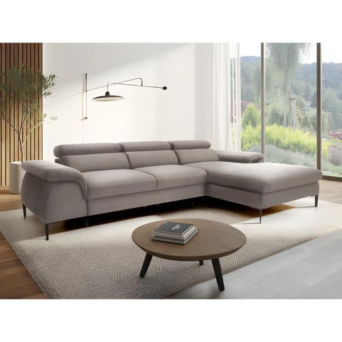 Produit similaire: Canapé d'angle droit convertible en velours taupe SEPINA de Pascal Morabito
