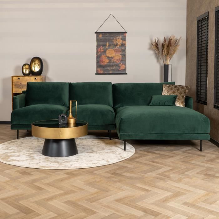 Produit similaire: Livin24  Canapé d'angle droit en velours Denver vert