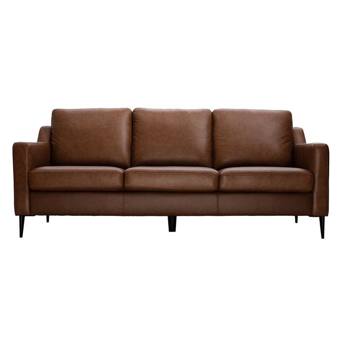 Produit similaire: Canapé vintage 3 places cuir marron et bois noir OXMO