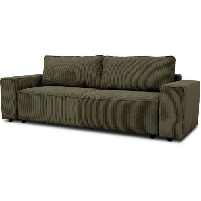 Produit similaire: Canapé convertible 3 places - JOSH - Tissu Lincoln Kaki - Coffre de rangement - 239 x 86 x 85 cm