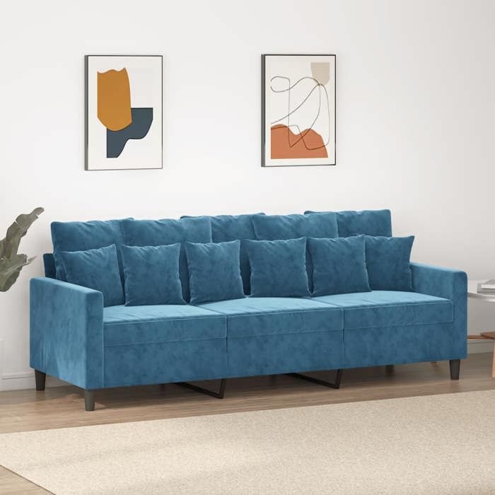 Produit similaire: Canapé à 3 places-Mobilier de Salon Bleu 180 cm Velours 230375