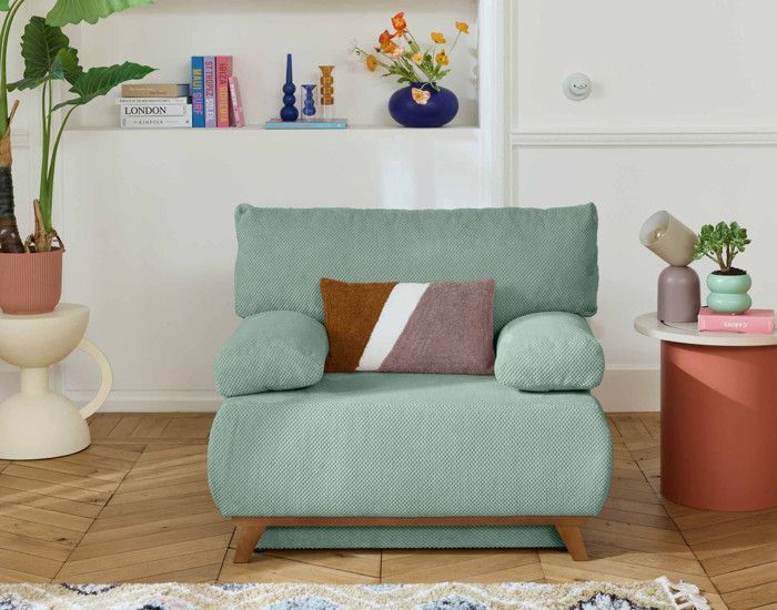 Produit similaire: Cristal - fauteuil - convertible avec coffre - en velours texturé - Bleu