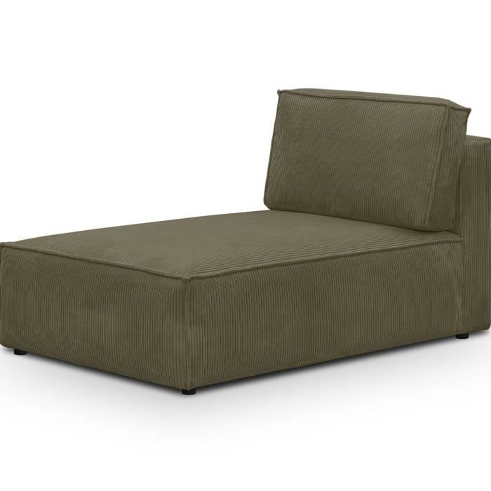 Produit similaire: Méridienne modulable en velours côtelé vert kaki - Harper Mod