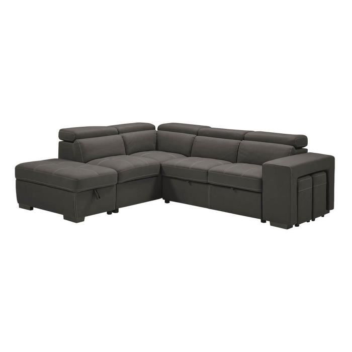 Produit similaire: NERA - Canapé d'Angle  Gauche Convertible avec 2 Poufs et 1 Coffre Gris