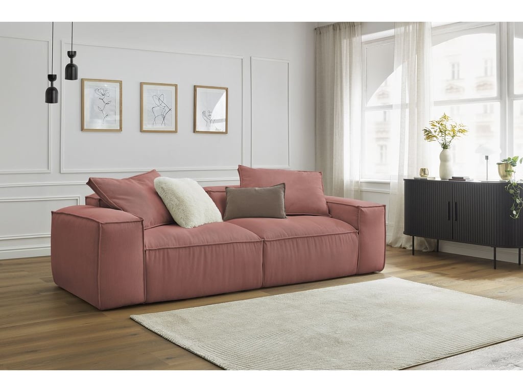 Produit similaire: Canapé droit fixe 3 places ultra moelleux BOHEME velours côtelé rose BOBOCHIC