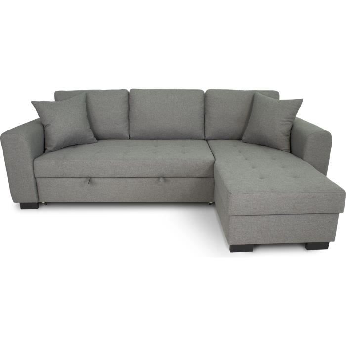 Produit similaire: Canapé d'angle convertible réversible 4 places - Tissu gris clair - L 244 x P 151 x H 90 -HAMILTON -Fabriqué en Ukraine