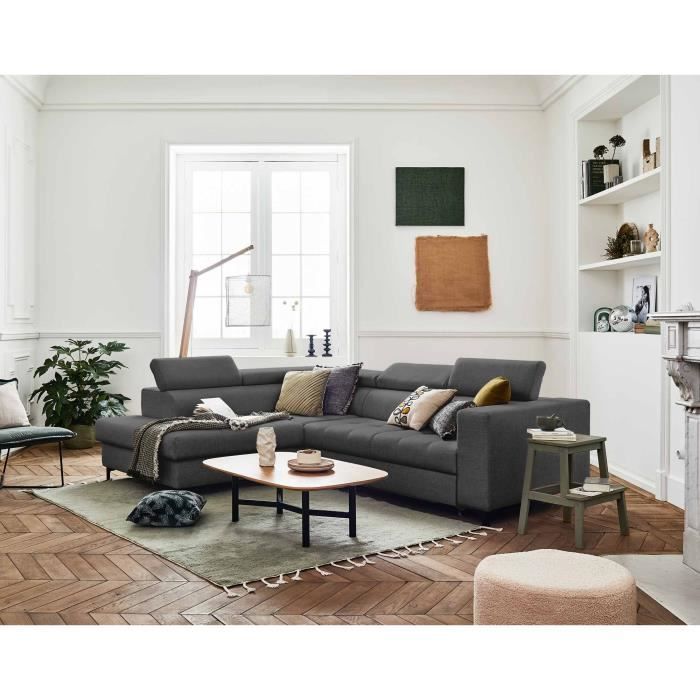 Produit similaire: Canapé d'angle convertible avec coffre et têtières réglables - Olinda - LISA DESIGN - 5 places - Gris foncé