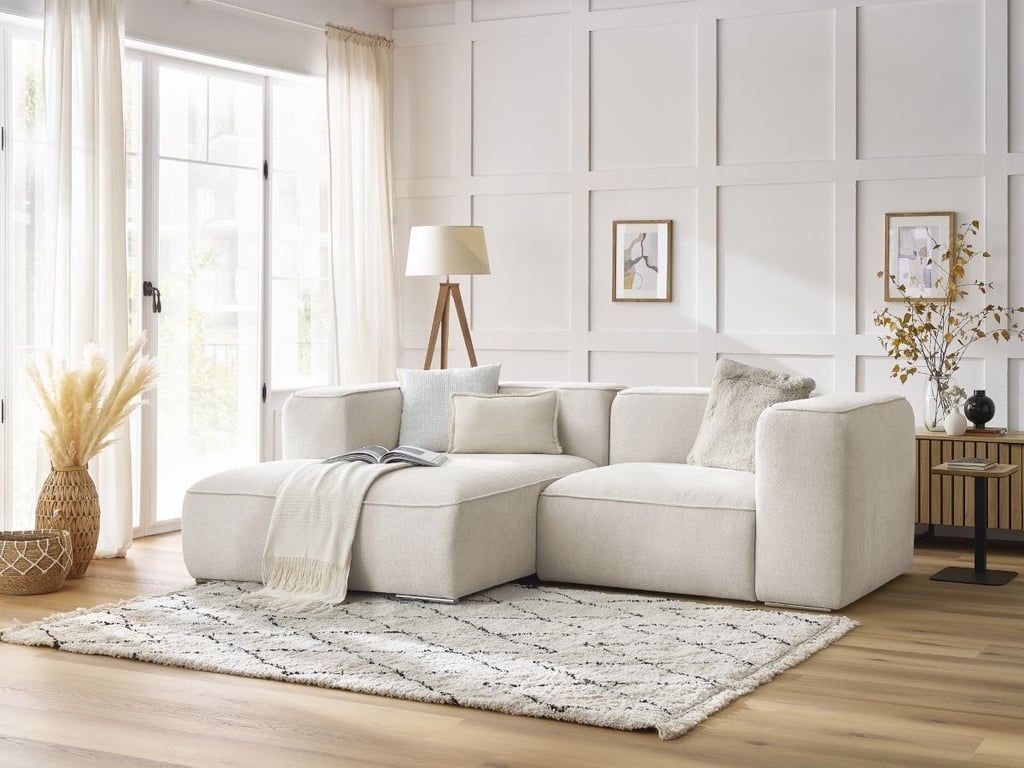 Produit similaire: Canapé d'angle fixe compact ZEPHYR blanc angle gauche BOBOCHIC 3 places