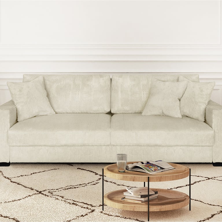 Produit similaire: Robin - Canapé convertible 3 places en velours côtelé beige