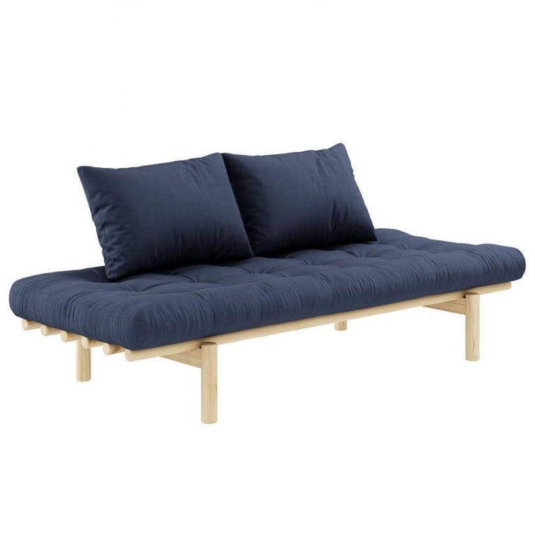 Produit similaire: Méridienne futon PACE en pin coloris bleu marine couchage 75*200 cm.