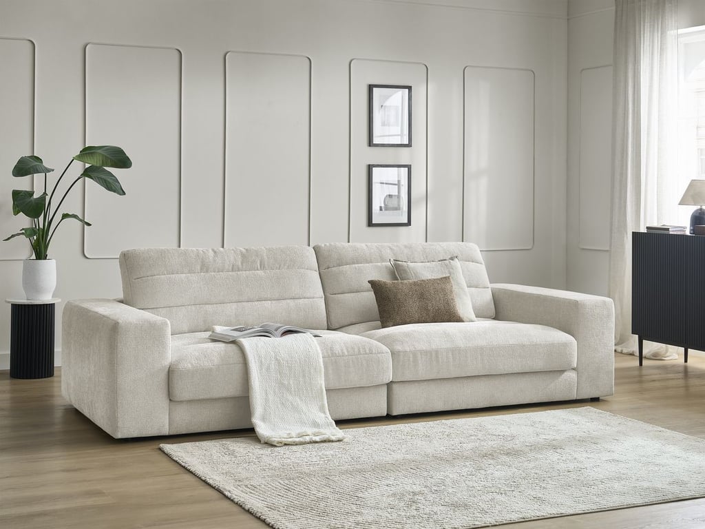 Produit similaire: Canapé droit fixe 3 places SIERRA tissu texturé beige BOBOCHIC