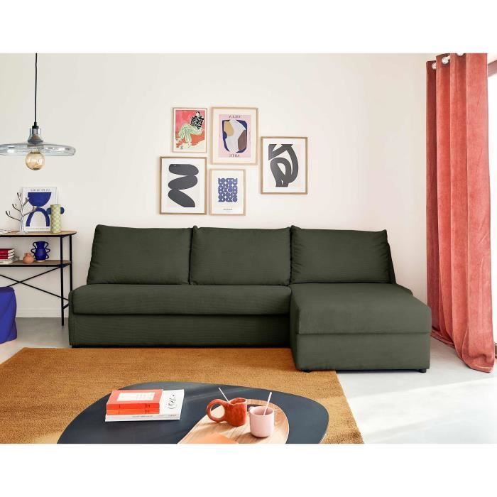 Produit similaire: Canapé d'angle convertible Palmira - Lisa Design - Vert - Velours côtelé - 4 places - Matelas 14 cm