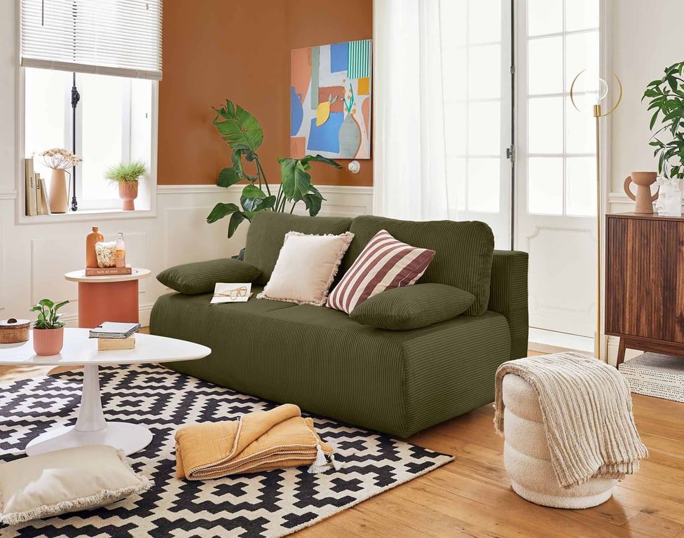 Produit similaire: loutro - Canapé convertible velours côtelé Vert