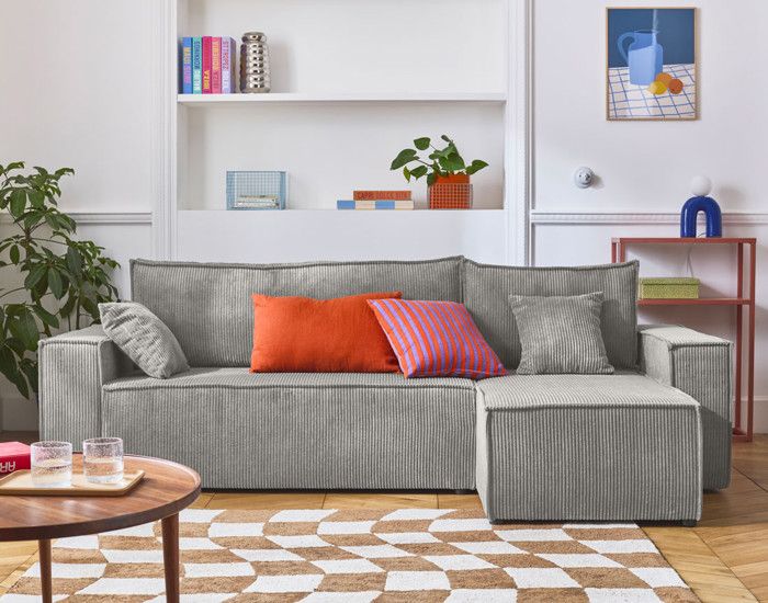 Produit similaire: Cezanne - canapé d'angle réversible - 4 places - convertible avec coffre - en velours côtelé