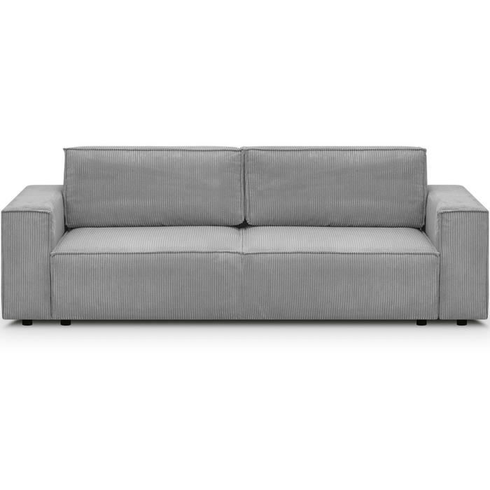 Produit similaire: Canapé modulable 3 places en velours côtelé gris clair - Harper Mod