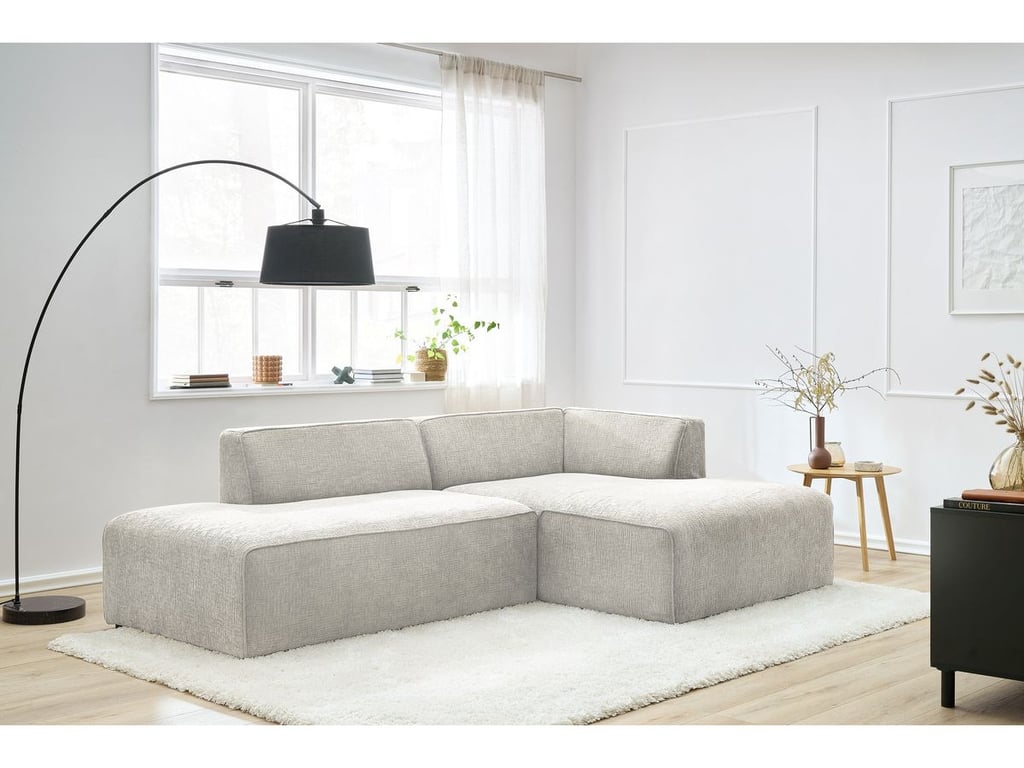 Produit similaire: Canapé d'angle fixe MEGEVE tissu texturé beige angle droit BOBOCHIC 4 places