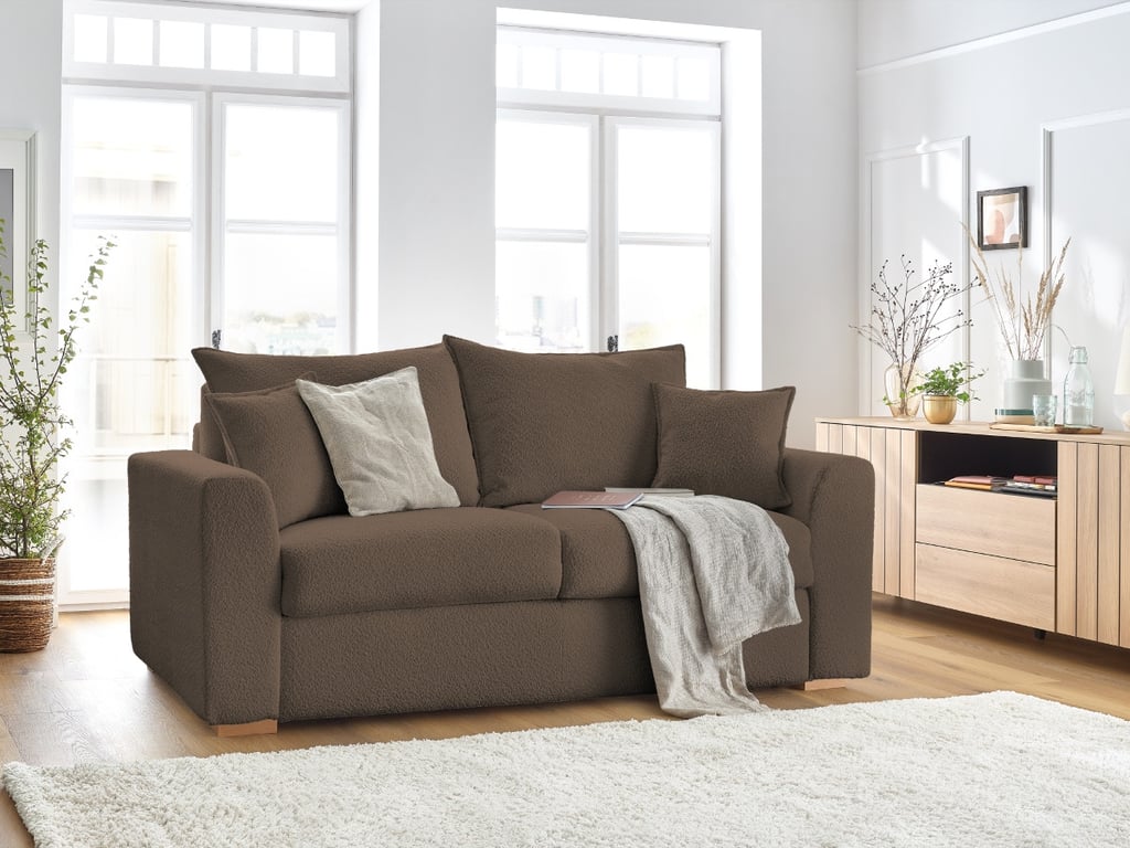 Produit similaire: Canapé droit convertible ouverture express AUGUSTIN tissu bouclette marron 140x200 BOBOCHIC 3 places