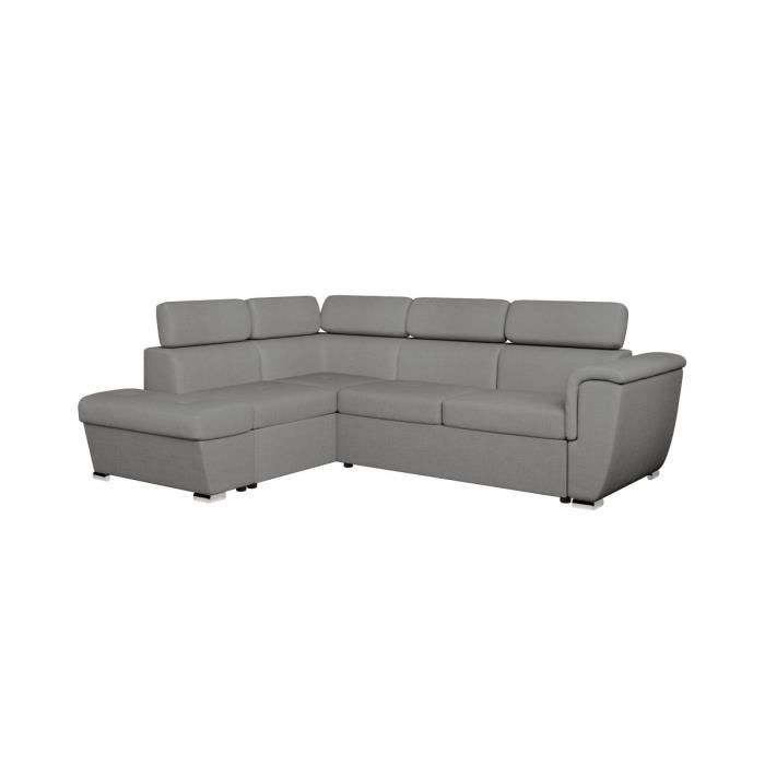 Produit similaire: Canapé d'angle gauche convertible 4 places PAOLA avec coffre en tissu - Gris clair - L252 x P188 x H76cm - LOUNGITUDE