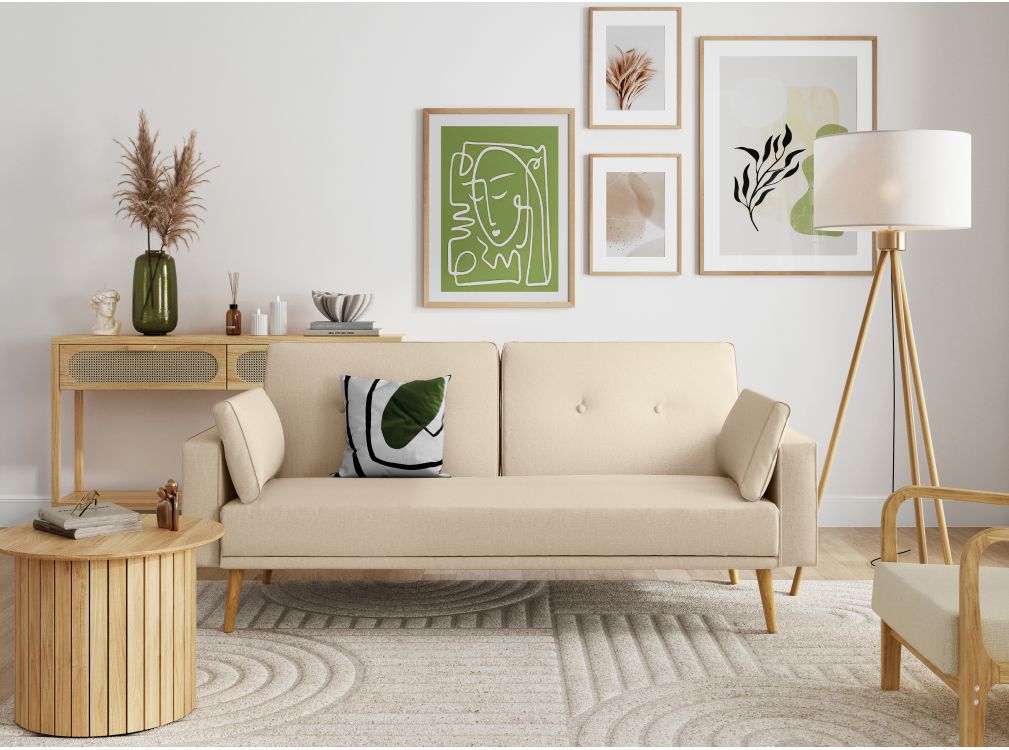 Produit similaire: Canapé droit scandinave ELGA convertible 3 places en tissu