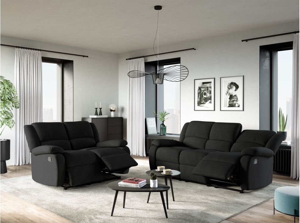 Produit similaire: RELAXXO - Ensemble canapés relax manuels LEO 3 + 2 places en microfibre