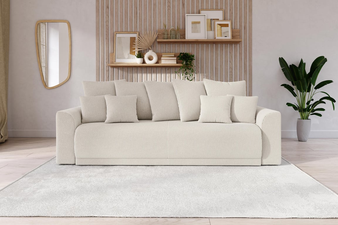 Produit similaire: nova - Canapé convertible velours côtelé Beige