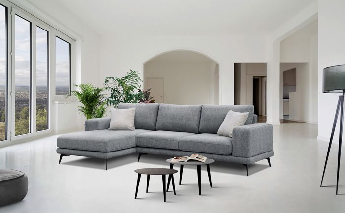 Produit similaire: Canapé d'angle gauche, 4 places, MEDIOLANE, Tissu Gris