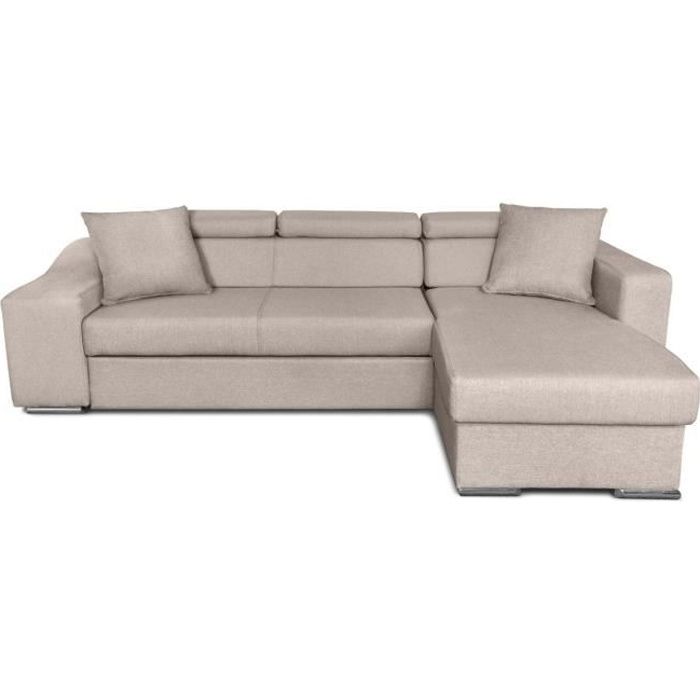 Produit similaire: Canapé d'Angle Droit ELONA Convertible en Tissu - Beige - L264 x P162 x H75cm - LOUNGITUDE
