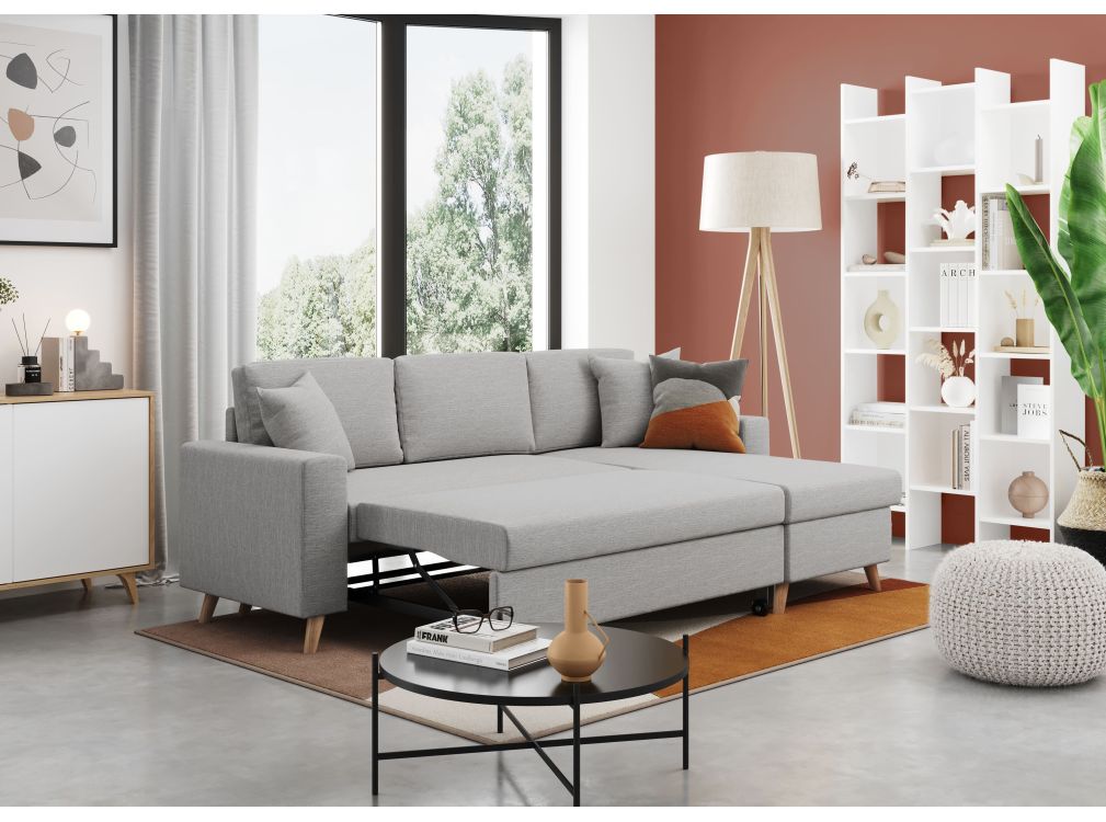 Produit similaire: Canapé d'angle 4 places MARIA SCANDINAVE réversible et convertible en tissu