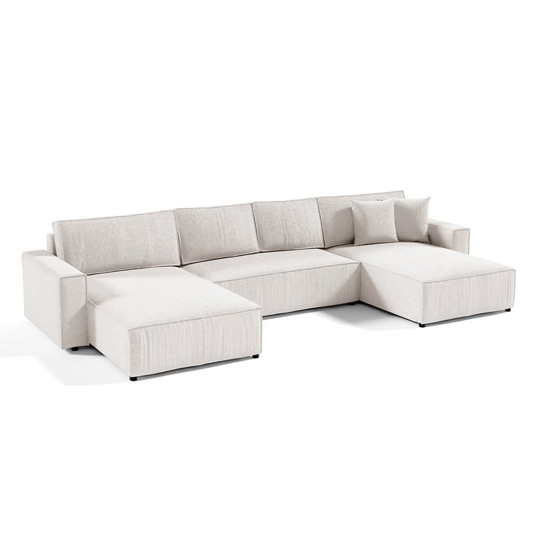 Produit similaire: Canapé en u 5 places velours côtelé blanc cassé