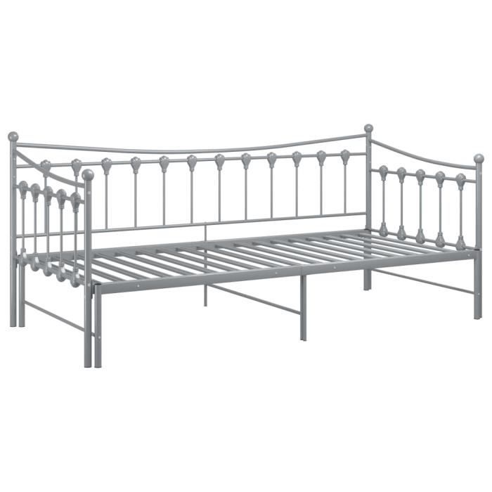 Produit similaire: Canapé-lit extensible Gris Métal 90x200 cm - VINGVO - FAS1 - 2 places - A lattes