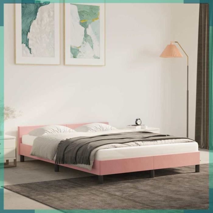 Produit similaire: Cadre de lit et tête de lit sans matelas rose 140x190cm velours-FHE347572
