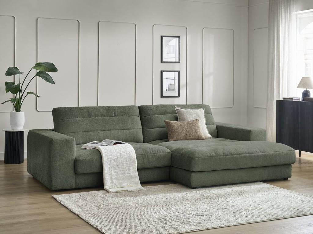 Produit similaire: Canapé d'angle fixe SIERRA tissu texturé vert foncé angle droit BOBOCHIC 3 places