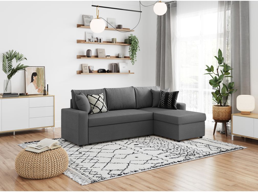 Produit similaire: MARIA - Canapé d'angle réversible, convertible en velours côtelé avec coffre