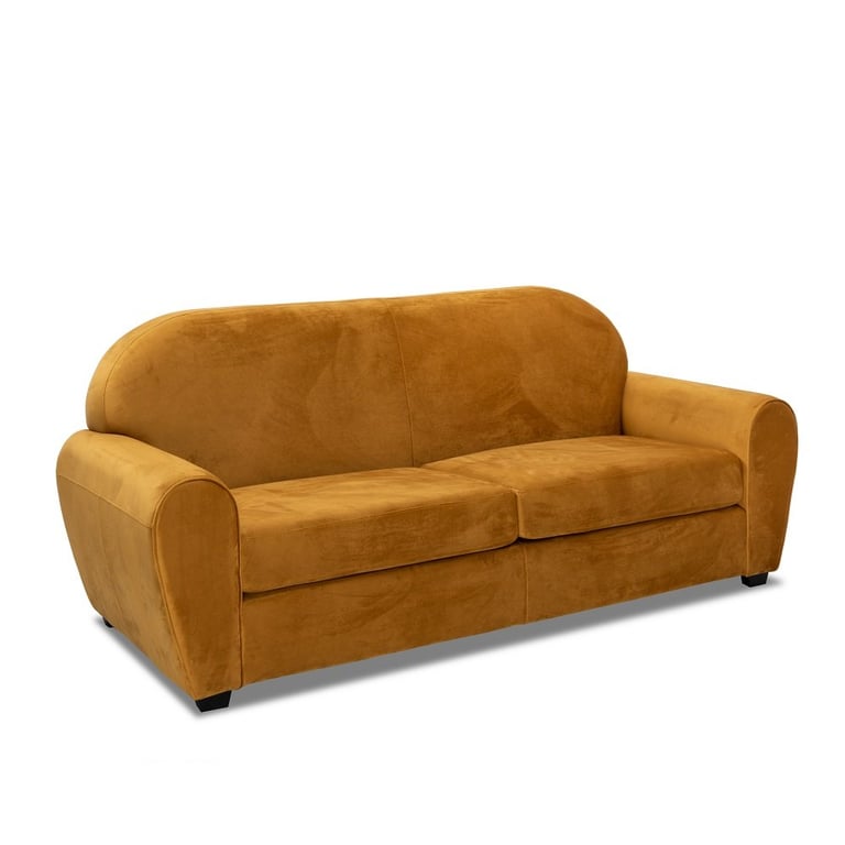 Produit similaire: Canapé fixe CLUB 3 places en velours jaune moutarde