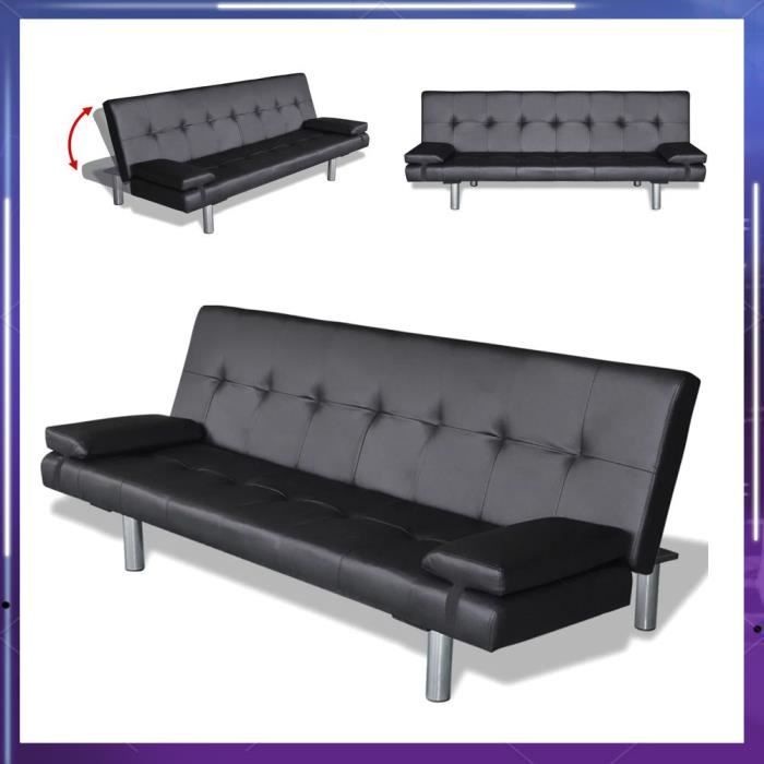Produit similaire: Canapé-lit convertible - Vogue LEC - Cuir synthétique noir - 3 positions d'inclinaison