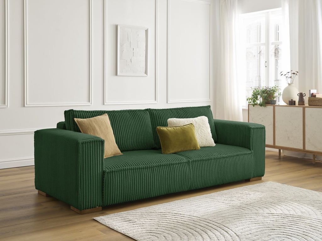 Produit similaire: Canapé droit fixe 3 places CHELSEA gros côtelé doux vert BOBOCHIC