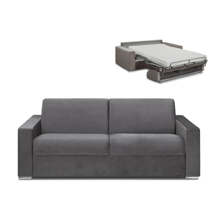 Produit similaire: Canapé 4 places convertible express en velours CALITO - Anthracite - Couchage 160 cm - Matelas 14 cm