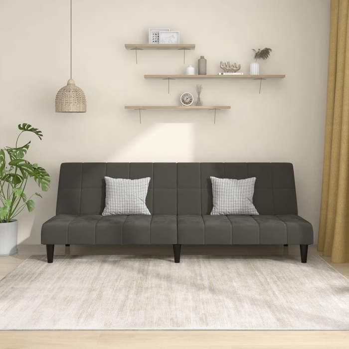 Produit similaire: Canapé-lit à 2 places gris foncé velours 375842