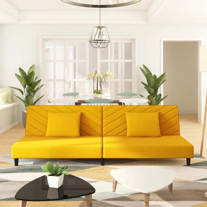 Produit similaire: Canapé-lit à 2 places avec deux oreillers Jaune Velours 375916